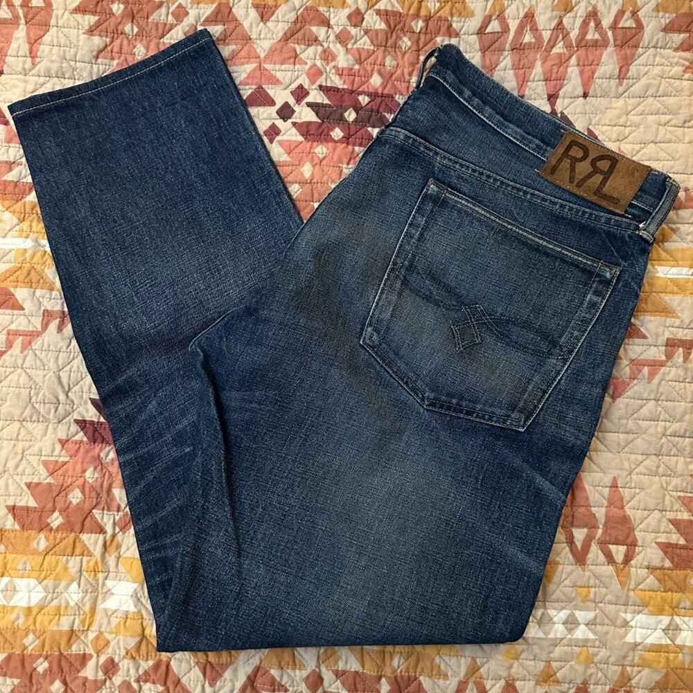 Double RL Low Straight Light Rinse Selvedge Denim